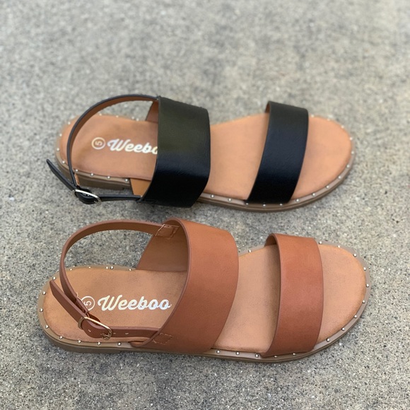 Weeboo Double Strap Plain Ankle Strap Sandal - Picture 4 of 4